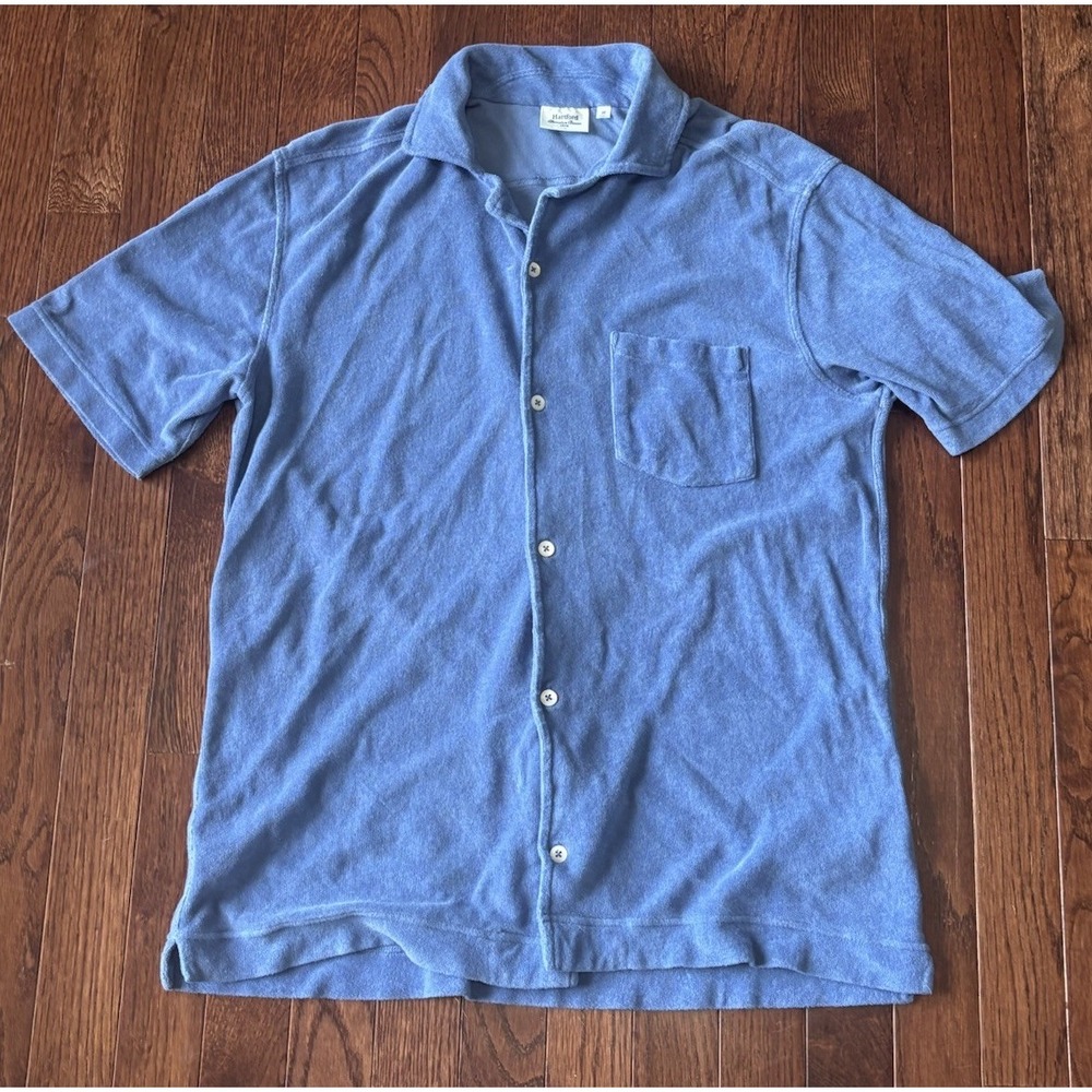 Hartford‎ Alternative Classics Terry Cloth Button Down Blue Medium